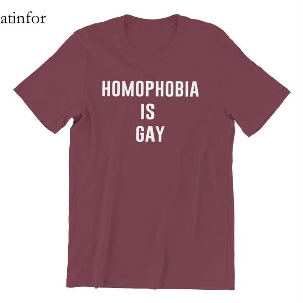 T-shirt da uomo L'omofobia è gay Giochi personalizzati Interi vestiti T-shirt divertente e cool 423143109