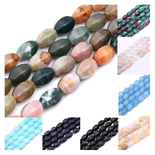 Grânulos 10 14mm pedra natural colorido grânulo de cristal arenito em forma de barril solto para fazer jóias diy pulseira colar 15