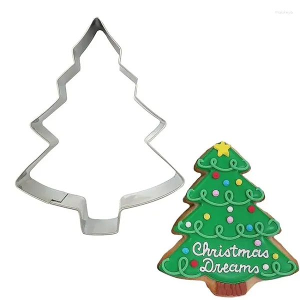Backformen 3 Stück Weihnachtsbaum Keksschneideform Keksformen Edelstahlpresse DIY Küche Keksschneider