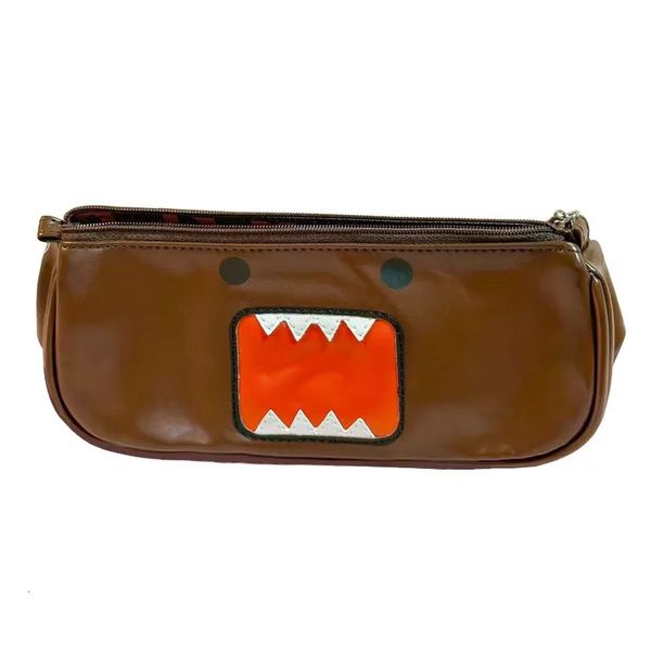 Kosmetiktaschen Hüllen Süßes Domo Kun Federmäppchen Anime Aufbewahrungstasche Leder Schulmäppchen für Kinder Jungen Mädchen Kosmetik Make-up Tasche Organizer 231026