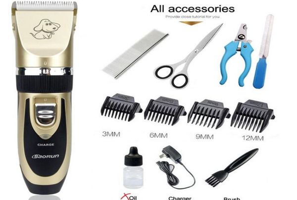 Profissional Pet Cat Dog Dog Grooming Kit Recarregável Elétrica Clipper Shaver Pet Fur Nail Accessories1060515