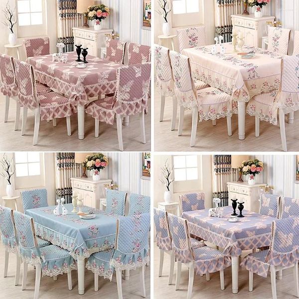 Tovaglia europea jacquard trapuntata imbottita per sedia da pranzo cuscino tovaglia set kit di decorazione di copertura di alta qualità A1