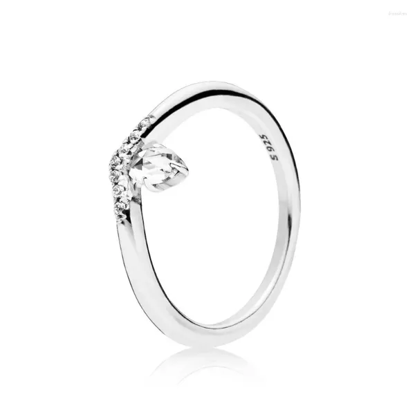 Anelli a grappolo Anello di moda classico a forma di quadrilatero autentico in argento sterling 925 per gioielli fai da te regalo da donna