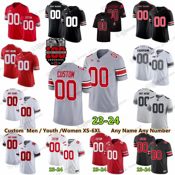 Camisas de futebol personalizadas 2023 Ohio State Buckeyes Kyle McCord TreVeyon Henderson Marvin Harrison Jr. Lathan Ransom Josh Proctor Sonny Styles Cody Simon Montgomery