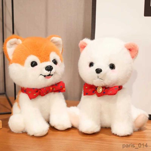 Doldurulmuş Peluş Hayvanlar 23cm Güzel Kıvırcık Saç Köpek Peluş Oyuncaklar Yaka Kafa Çiçek Dolls Doldurulmuş Yumuşak Oyuncak Çocuk Doğum Günü Hediyeleri