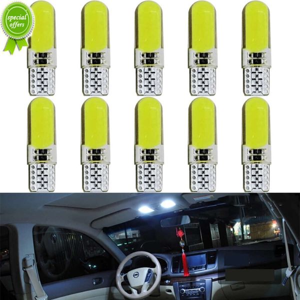 Novo 10 luz de sinal do carro t10 w5w lâmpada led 12v 7500k branco auto interior cúpula tronco placa licença cunha lâmpadas laterais silicone à prova dwaterproof água