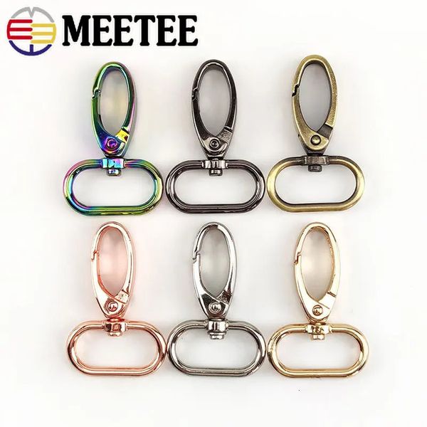 Saco peças acessórios 50 pçs cinta de metal fivelas lagosta fecho saco fivelas webbing snap ganchos bolsa cabides diy chaveiro couro parte acessórios 231026