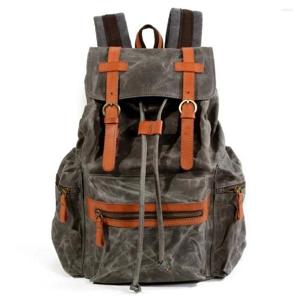 Zaino Weysfor Zaini multifunzionali in tela casual Borsa da viaggio vintage impermeabile di grande capacità Zaino per laptop in pelle Mochila da donna