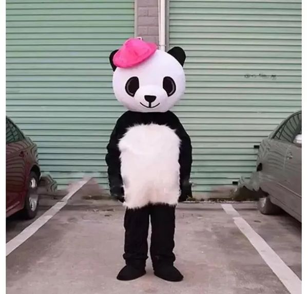 Costume da mascotte in peluche di panda di Halloween Cartoon Fruit Personaggio a tema anime Festa di carnevale di Natale Costumi fantasia Abbigliamento da esterno per adulti