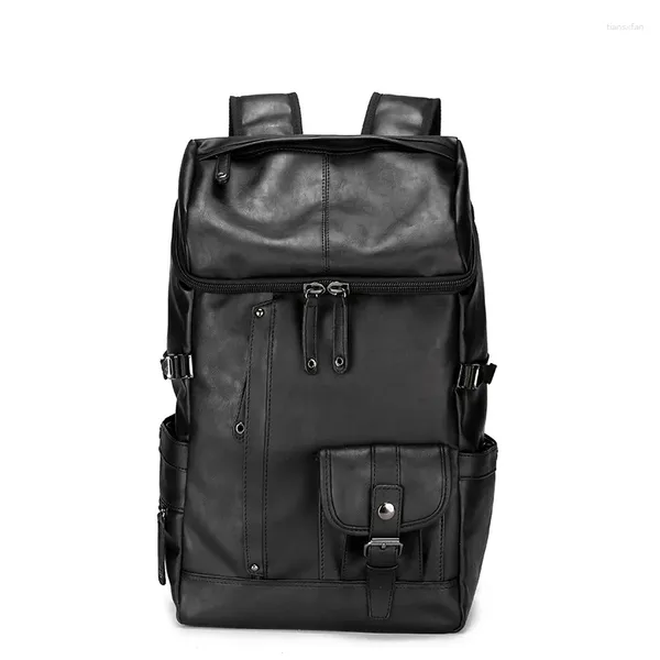 Backpack Weysfor Men's Large Leather Antitheft Travel Laptop Bags Black Bagpack Big Capacity School Male Business Shoulder Bag