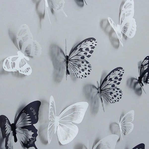 Wall Stickers 18pcslot Crystal Butterflies 3d Sticker Beautiful Butterfly Living Room for Kids Decals Home Decoration 231026