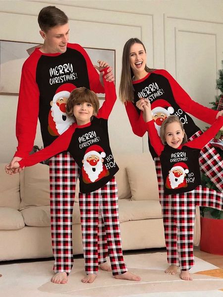 Família combinando roupas de natal roupa usar estilo xadrez pijamas conjunto bebê meninos meninas sleepwear papai mamãe e me homewear terno 231026