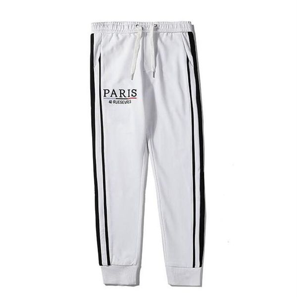 Calças jogger de luxo dos homens marca cordão calças esportivas alta moda preto branco cores listra lateral designer joggers216s