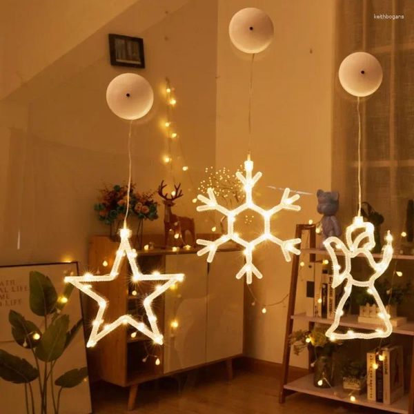 Corde Decorazioni natalizie Atmosfera del negozio Luci della stringa Layout della scena Appendere LED decorativo per le vacanze