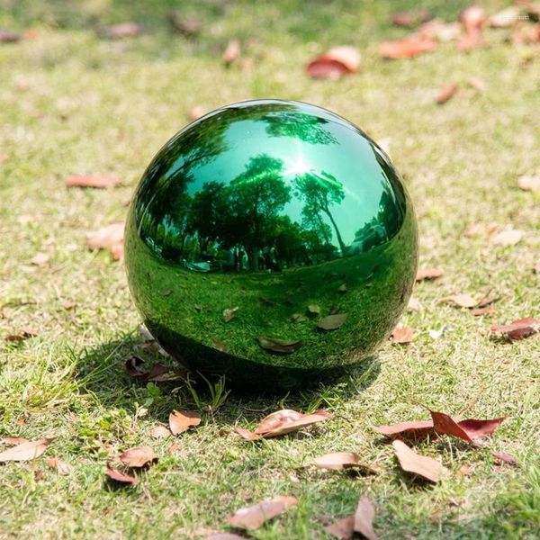 Figurine decorative Decorazione verde Giardino Specchio a sfera in acciaio inossidabile Osservazione Delicata decorazione natalizia in metallo per esterni 2023