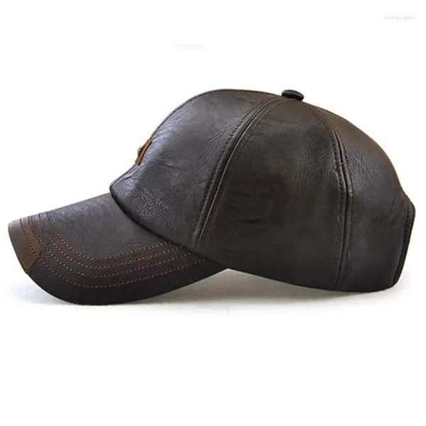 Бейсбольные кепки Jamont, 1 шт., бейсболка из искусственной кожи, хип-хоп, повседневная мужская регулируемая темно-коричневая кепка