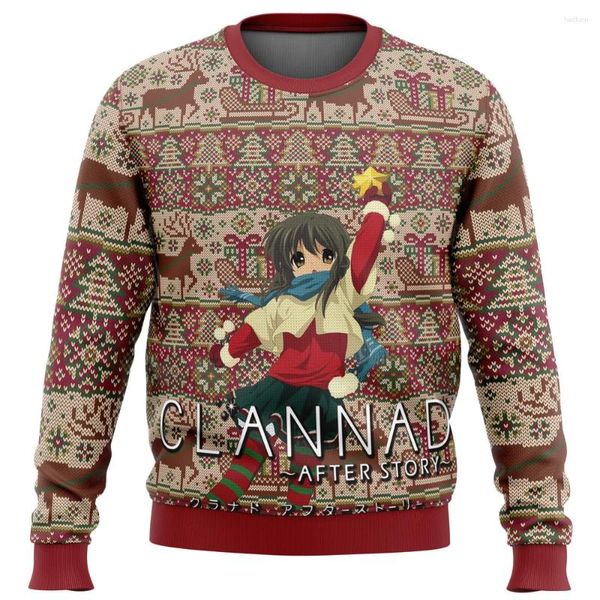 Felpe con cappuccio da uomo Clannad Alt Brutto maglione di Natale Regalo Babbo Natale Pullover Uomo Felpa 3D e Top Autunno Inverno Panno