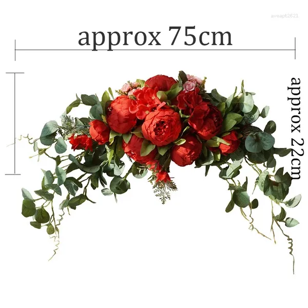 Flores decorativas flor artificial rosa peônia grinalda diy festa de casamento decoração de parede arranjo casa sala natal arco pano de fundo decoração