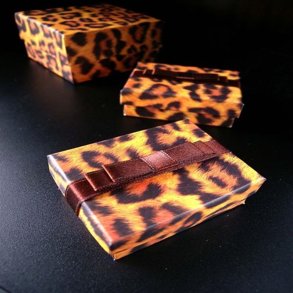 Simples sete amantes caixa de anel leopardo impressão pedante caixa moda colar pacote especial caso jóias tendência brinco studs caixa rib2541