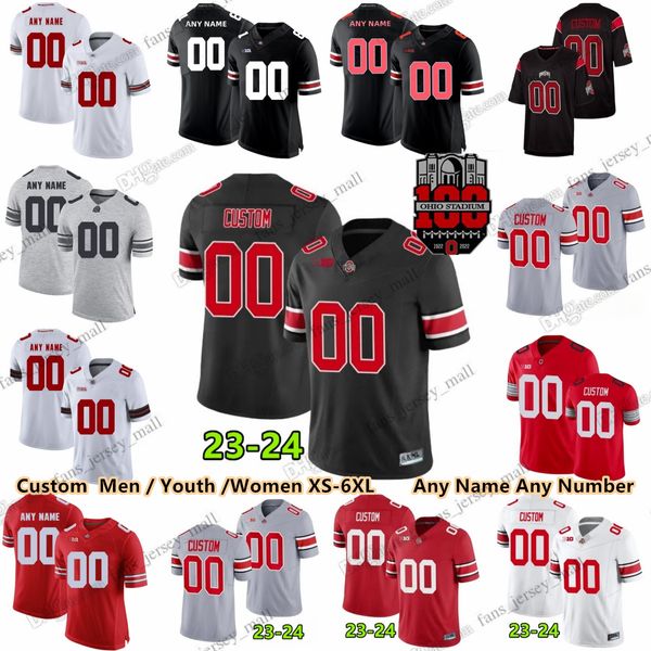 Benutzerdefiniertes Fußballtrikot der Ohio State Buckeyes Kyle McCord TreVeyon Henderson Marvin Harrison Jr. Xavier Johnson Devin Brown Emeka Egbuka Cade Stover Dallan Hayden