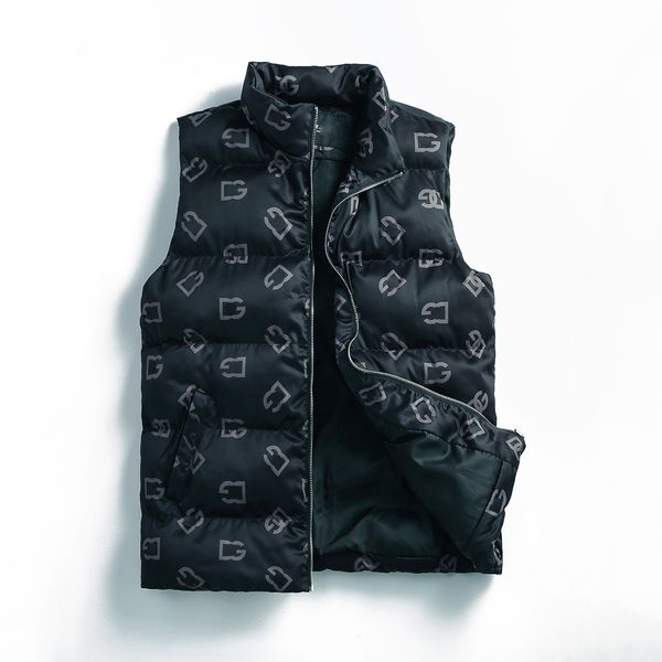 Gilet Piumino da uomo scozzese a righe antivento impermeabile caldo comfort nero marca lettera trench stile classico motivo ricamato senza maniche 3XL designer