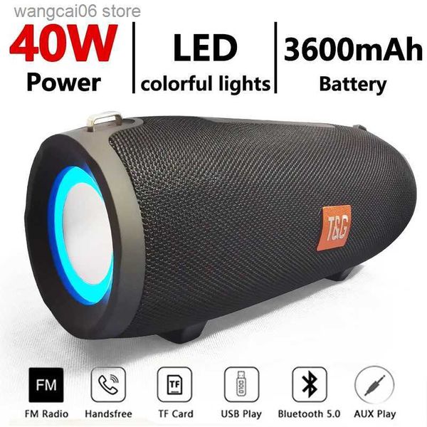 Alto-falantes de telefone celular 40W de alta potência TG322 Bluetooth Speaker Coluna portátil à prova d'água para PC Alto-falantes de computador Subwoofer Boom Box Music Center FM TF T231026