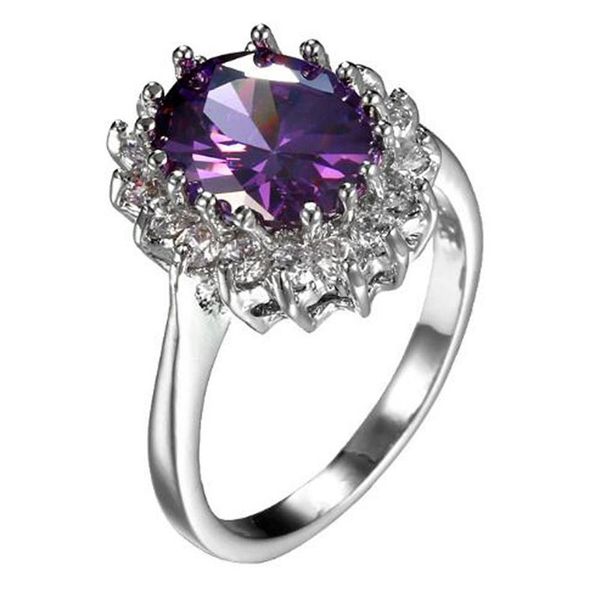 10 Stück einzigartige Weihnachtsgeschenke Amethyst London Blue Topaz Zirkonia Kristall Edelstein Russland 925 Sterling Silber Schwarz Gold Wed2150