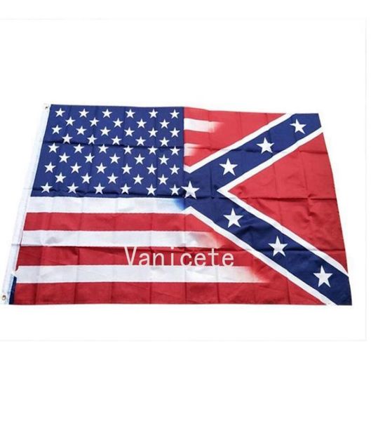 Bandiera americana 90 * 150 cm con bandiera confederata della guerra civile Bandiere Trasporto marittimo T2I524153456805