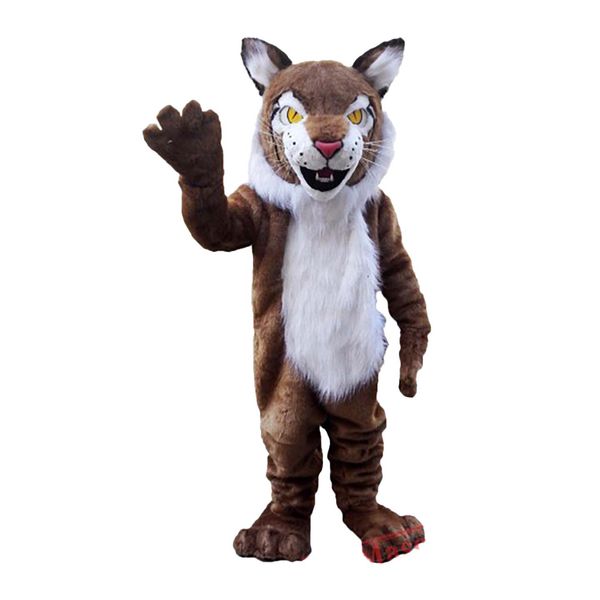 Halloween Brown Wildcat Bobcat Costume della mascotte Cartoon Fruit Anime personaggio a tema Christmas Carnival Party Fancy Costumes Adult Size Outdoor Outfit