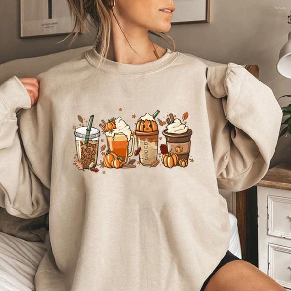 Herren Hoodies Herbst Kaffee Sweatshirt Niedlicher Hoodie Thanksgiving Halloween Damen Kleidung Liebhaber Pullover Tops