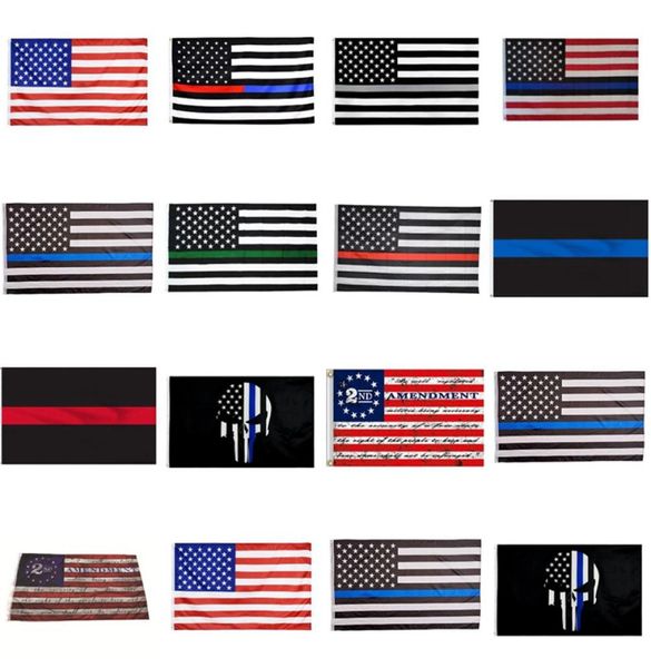 90150 см BlueLine полицейские флаги США, 2-я поправка, винтажный американский флаг, полиэстер, тонкая синяя линия, флаг США CYZ2820 Sea 3538735