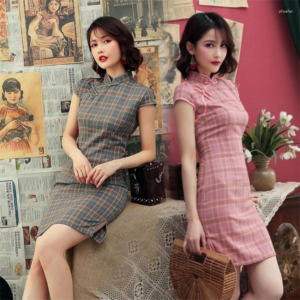 Abbigliamento etnico Cinese Gaun Raso Scatole vintage-Scatole Donne orientali Cheongsam Moderno Qipao Elegan Abiti da festa casual per l'anno