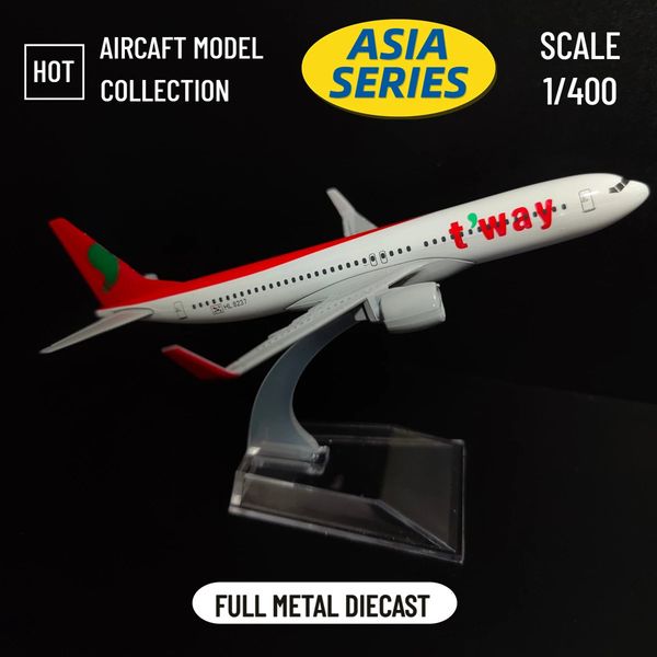 Aircraft Modle Scale 1 400 Metal Aviation Replica 15cm Korea Air Tway Airlines Airplane Diecast Model Plane Miniature Xmas Gift for Boys Kids 231026