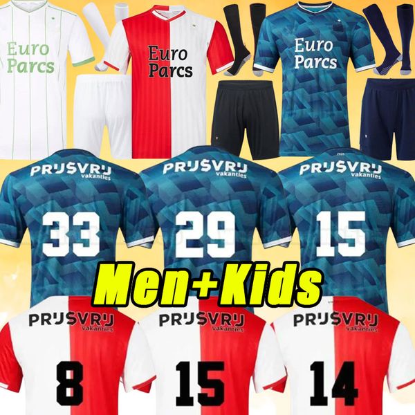 2023/24 Maglia da calcio Heerenveen casa lontano Veerman Ejuke Versione tailandese 23/24 van Bergen Bianco e rosso Kongolo uomo bambino Faik Maglia da calcio versione fan