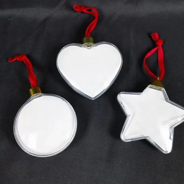 Sublimação bola de Natal plana bola de plástico MDF inserir espaços em branco para impressão personalizada decoração de árvore de Natal por Ocean B1026