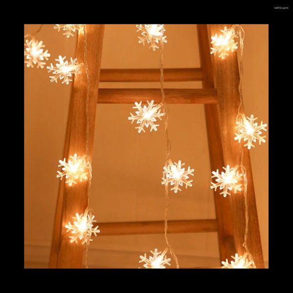 Cordas 96 LED Luzes de corda de floco de neve Snow Fairy Garland Decoração para Natal Halloween Ano Home Decor UE Plug-D