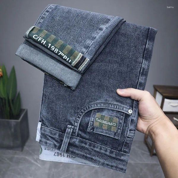 Männer Jeans Herbst Koreanische High Street Slim Punk Hosen Gewaschen Für Casual Wear Designer Baumwolle Hosen