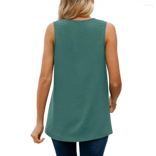 Camicette da donna per le donne Moda 2023 Top scollo a V ampio vestibilità perfetta comodo tocco sulla pelle tinta unita design senza maniche Lady Vest Blusas