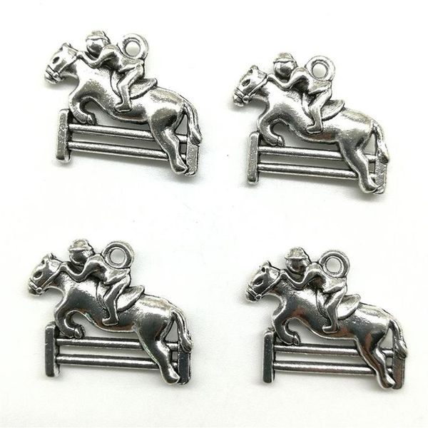 Intero lotto 50 PZ cavaliere cavallo argento antico charms pendenti risultati di gioielli fai da te per collana braccialetto 17 20mm DH0809305Z