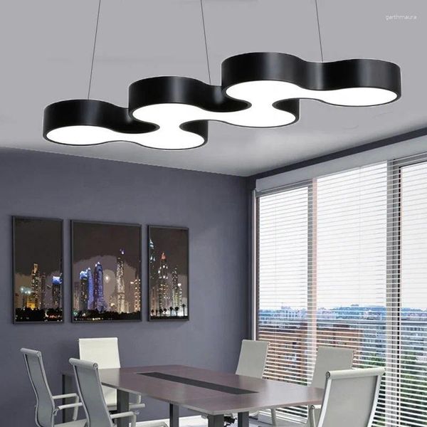 Lustres sinuosos 50W LED luz de teto 110V-120V romance moderno metal escritório lustre lâmpadas ondulado comercial