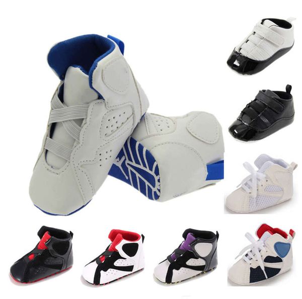 Primi camminatori Scarpe da culla Scarpe da ginnastica per neonati Pallacanestro in pelle per neonati Sport per bambini Stivali moda per bambini Pantofole per bambini Mocassini caldi per bambini