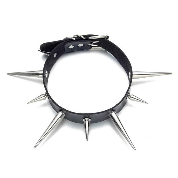 Girocolli Big Spike Choker Punk Collare in ecopelle per donna Uomo Cool Chunky Rivetti Studded Chocker Collana stile goth Accessori249m