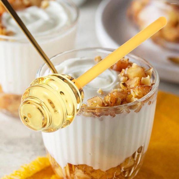 Cucchiai Agitatore per miele di cristallo Sciroppi per caffè Bastoncini a nido d'ape Marmellata di frutta in vetro Agitazione