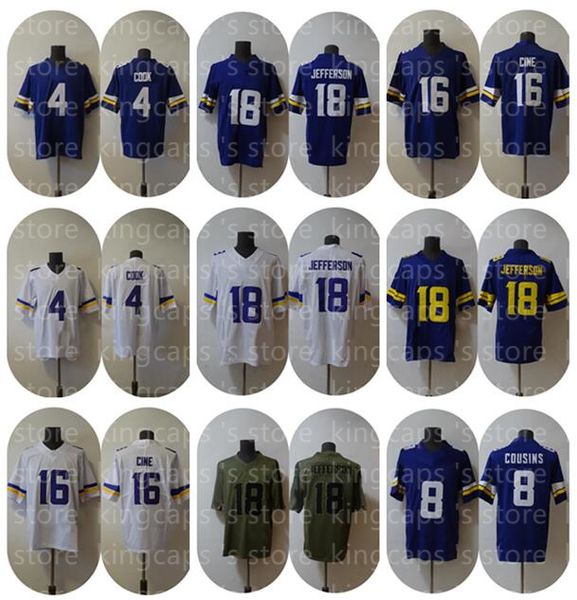 Camisas de futebol Rugby18 Jefferson Hockenson Moss Smith Cousins Addison kingcaps Loja online Jersey Tops Limited Jersey Camisas Tops treinamento