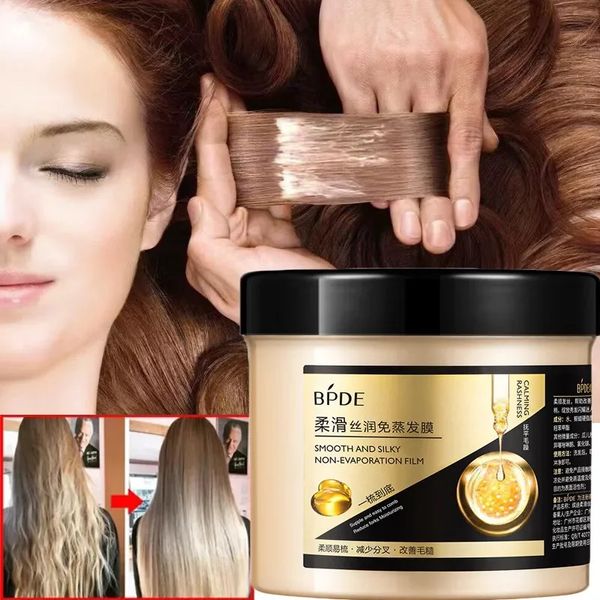 Маска для волос с человеческими шиньонами, кератиновое лечение сухих повреждений, прямой кондиционер, глубокое увлажнение, восстановление, разглаживающий уход за вьющимися волосами 231025