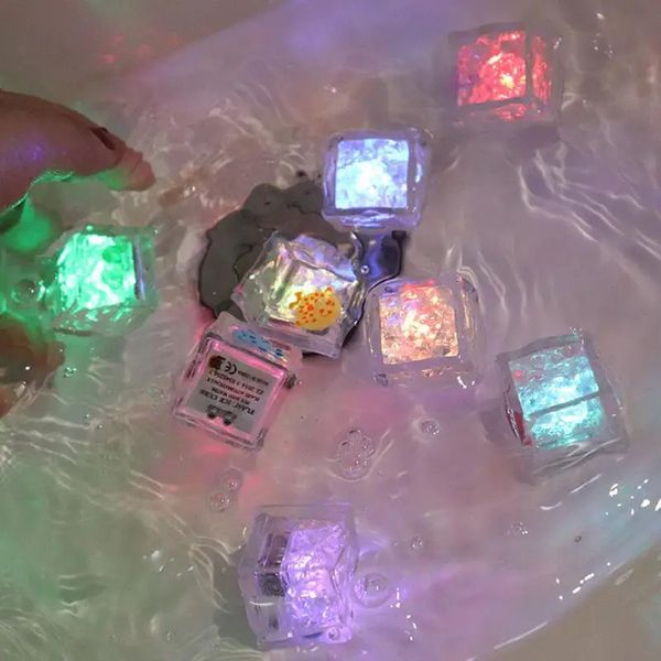 Baby Bath Toys Kids Funny Water Toy Luminous LED Ice Cubes Glowing Party Festival Bar Wine Glass Decoration Children's Bathing Supplies 231026