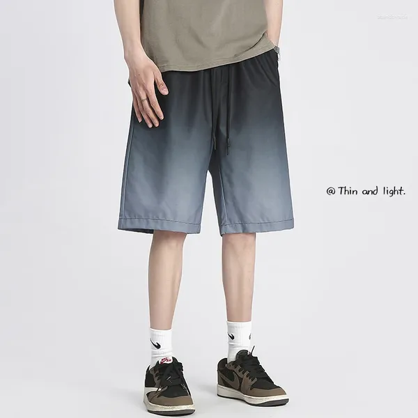 Мужские шорты, мужские летние быстросохнущие спортивные штаны длиной до колена, мужские пляжные модные спортивные штаны с градиентом для бега, размер M-5XL