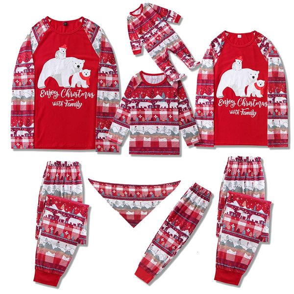 Family Matching Outfits Xmas Gift for Mom Daughter Dad Son Baby Dog Christmas Pajamas Set Cartoon Print Homewear Look 231026