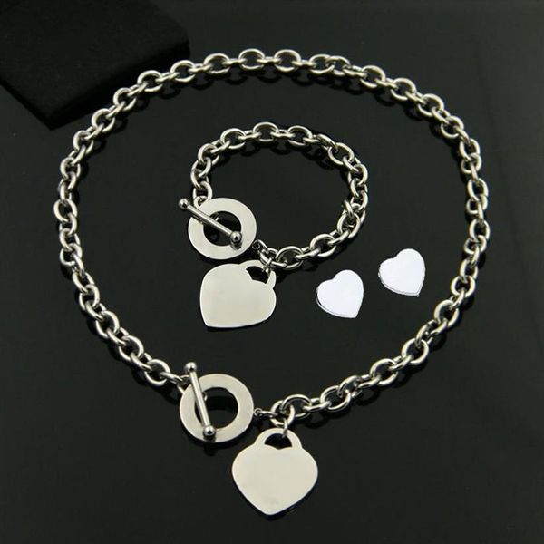 Love Heart Halskette Armband Schmucksets Designer ot Schmuck für Frauen -Männer Armbänder Halsketten Geburtstag Weihnachtsgeschenk Hochzeit 240t