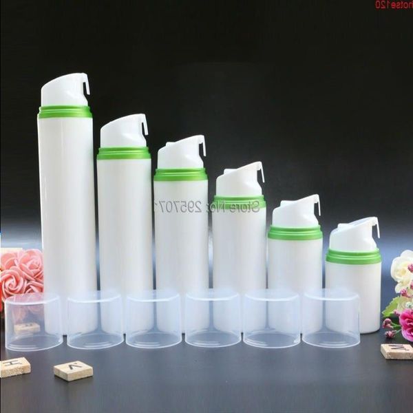 80ml 100ml Bomba Airless Frasco de Vácuo Borda Verde Loção de Maquiagem Soro Base Líquida Recipientes Cosméticos Vazios 10pcs / lotgoods Ksapl